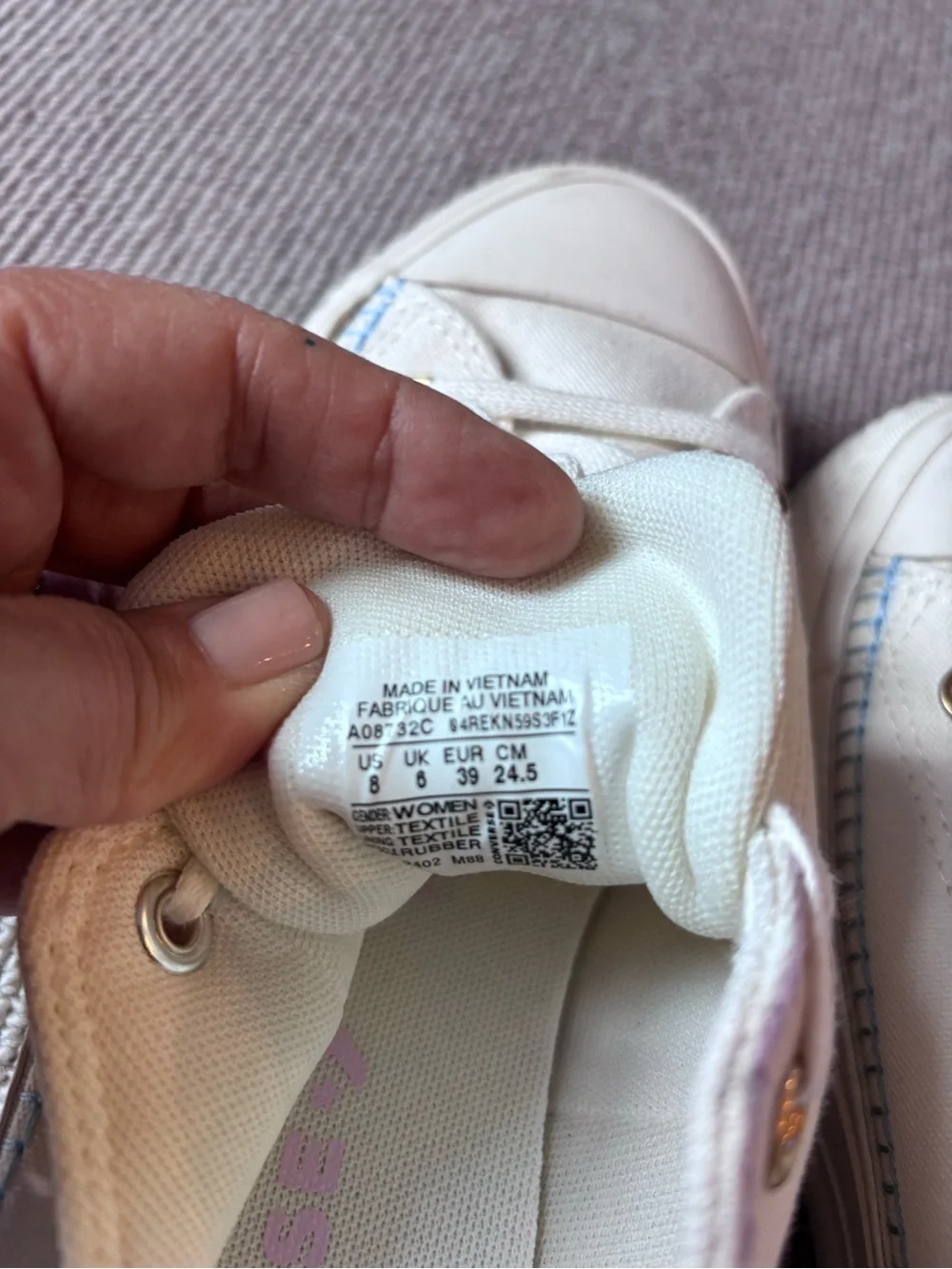 Converse White Low-Top Canvas Platform with Gold Eyelets and pastel stitching
